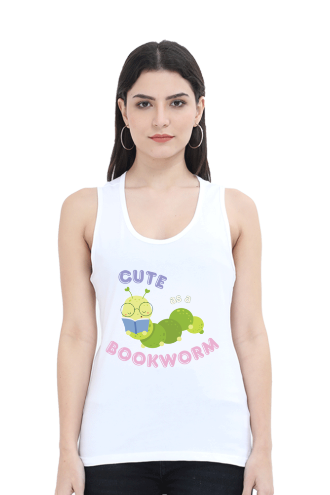 TrendzyKart Cute as a Bookworm Digital Print Women Tank Top