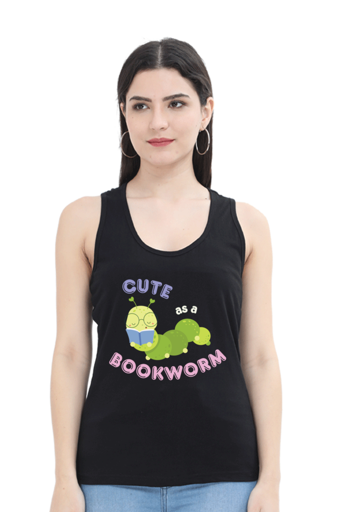 TrendzyKart Cute as a Bookworm Digital Print Women Tank Top