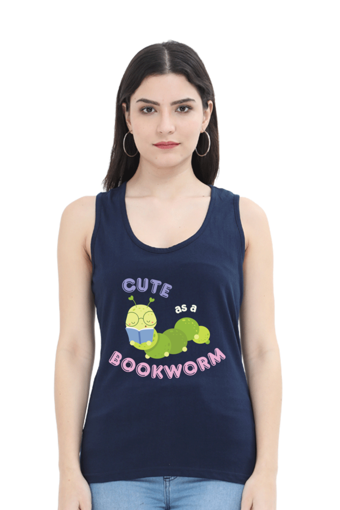 TrendzyKart Cute as a Bookworm Digital Print Women Tank Top
