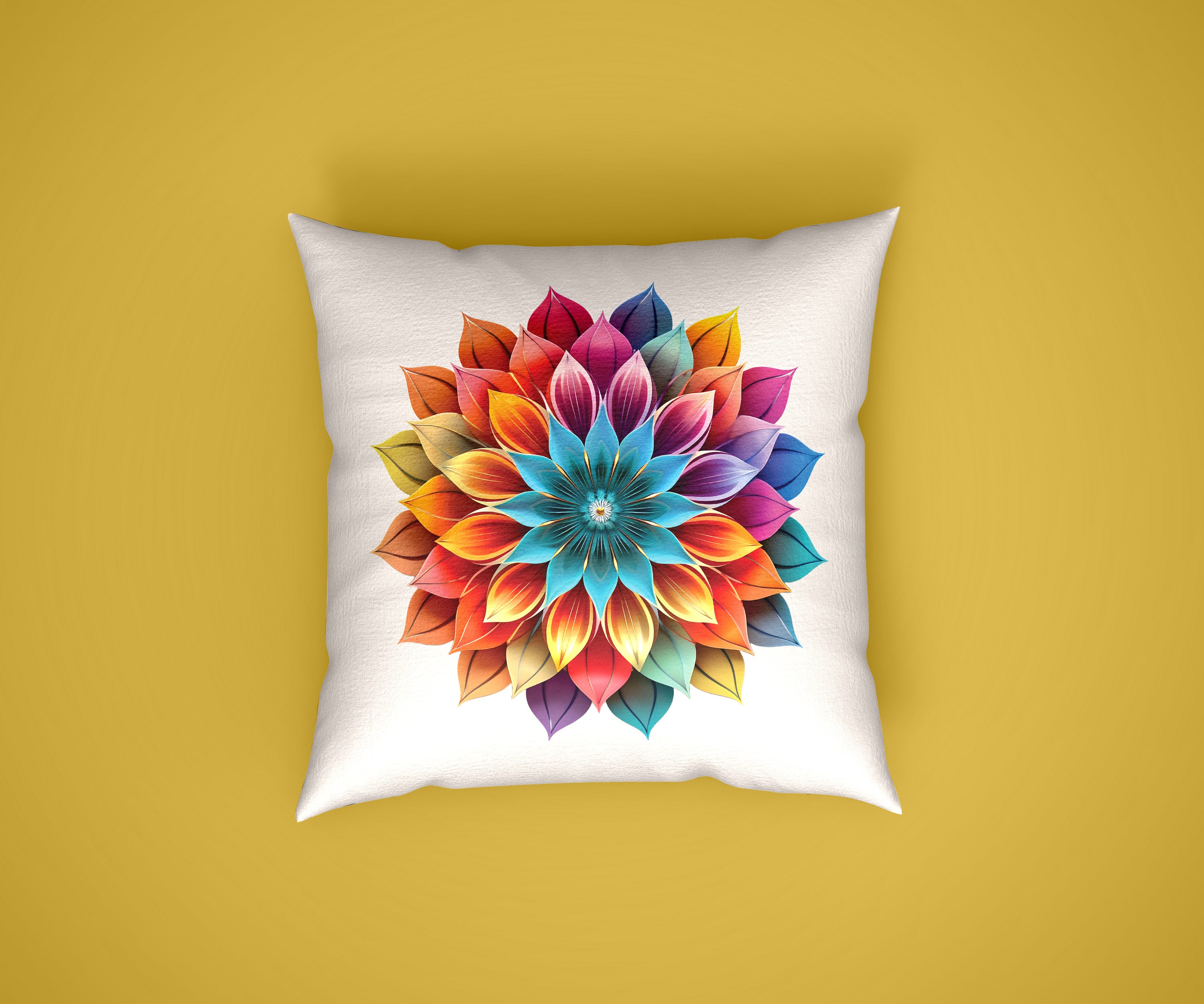 TrendzyKart Digital Print AOP Cushion Cover - Multicolor Flower