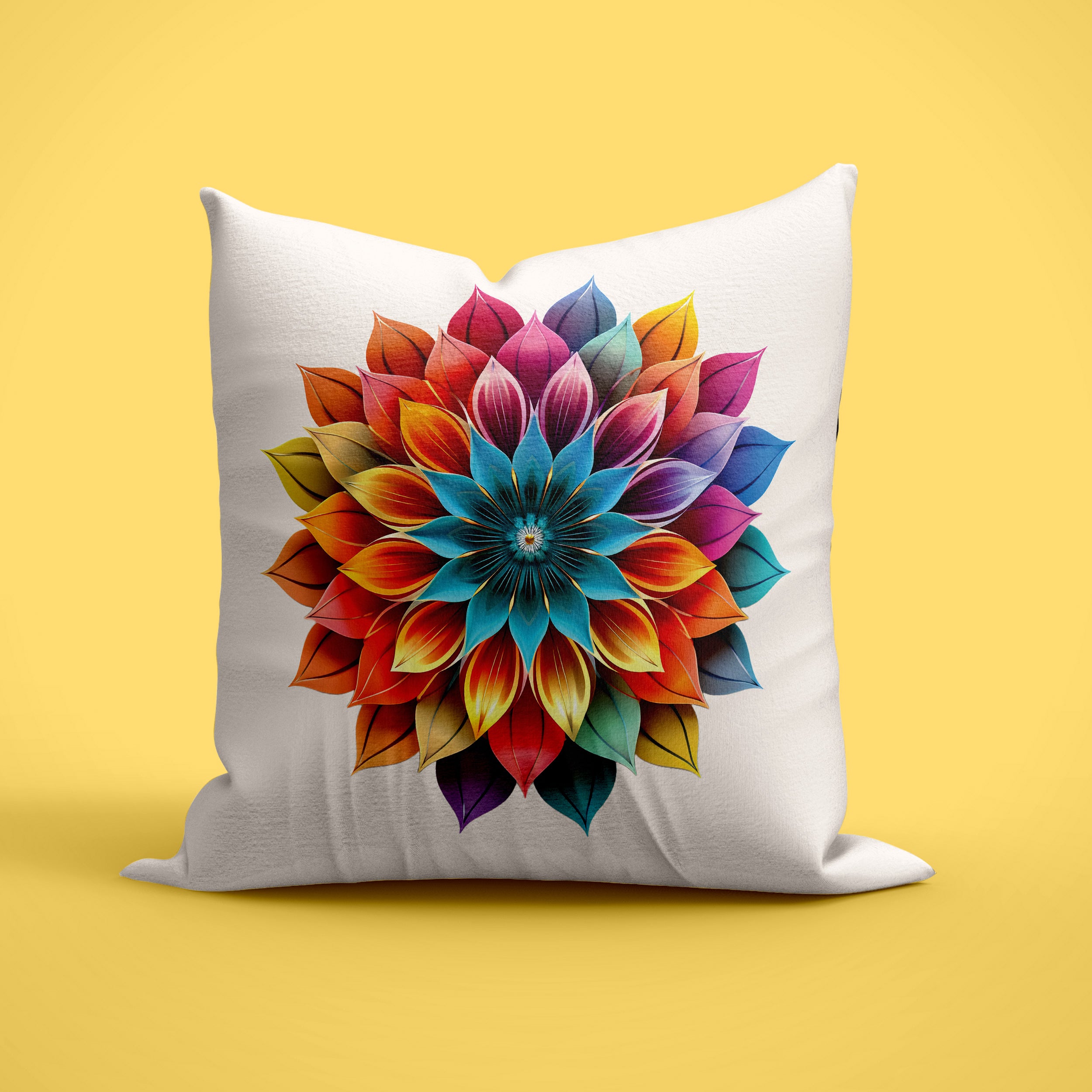 TrendzyKart Digital Print AOP Cushion Cover - Multicolor Flower
