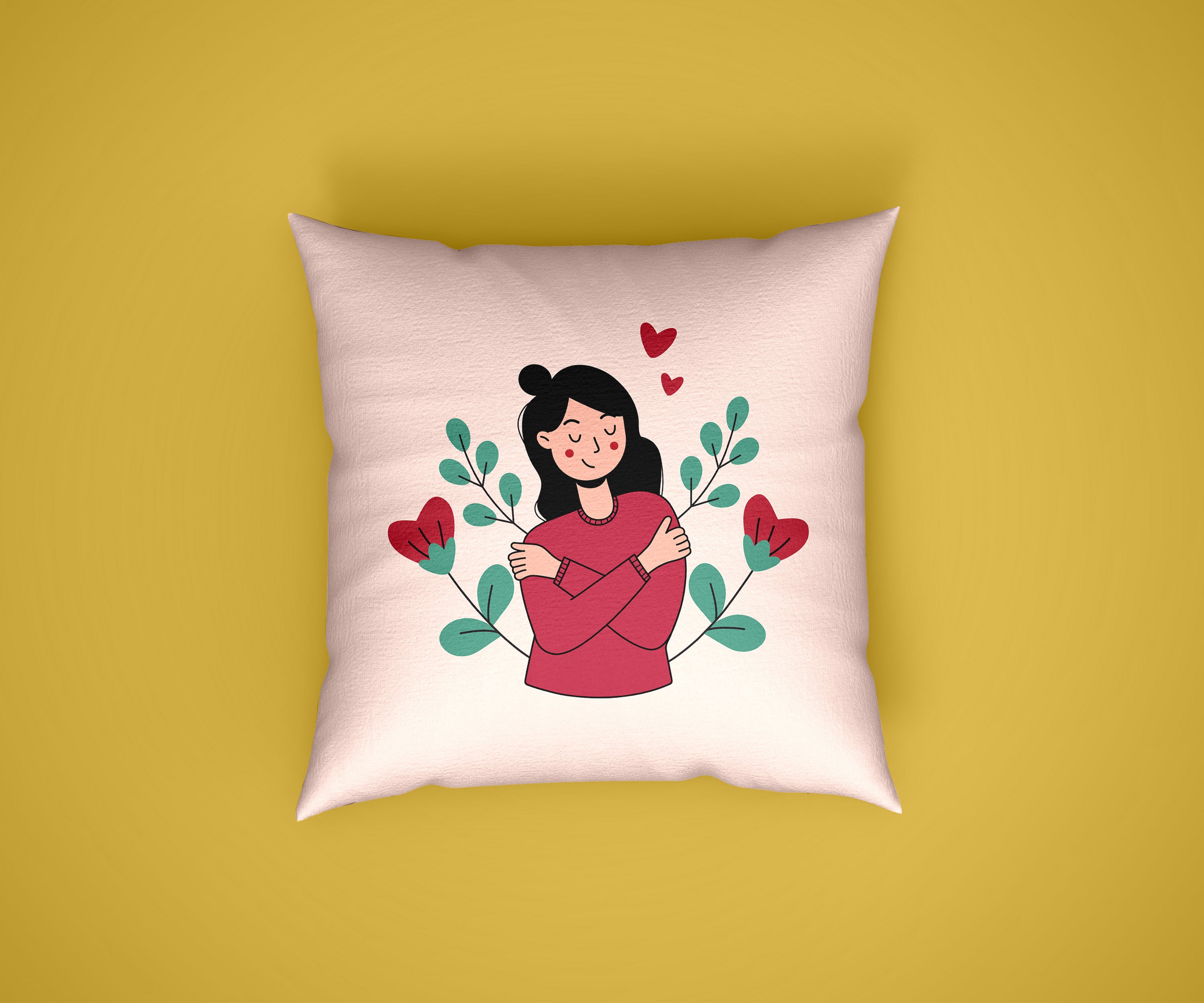 TrendzyKart Digital Print AOP Cushion Cover – Self Love