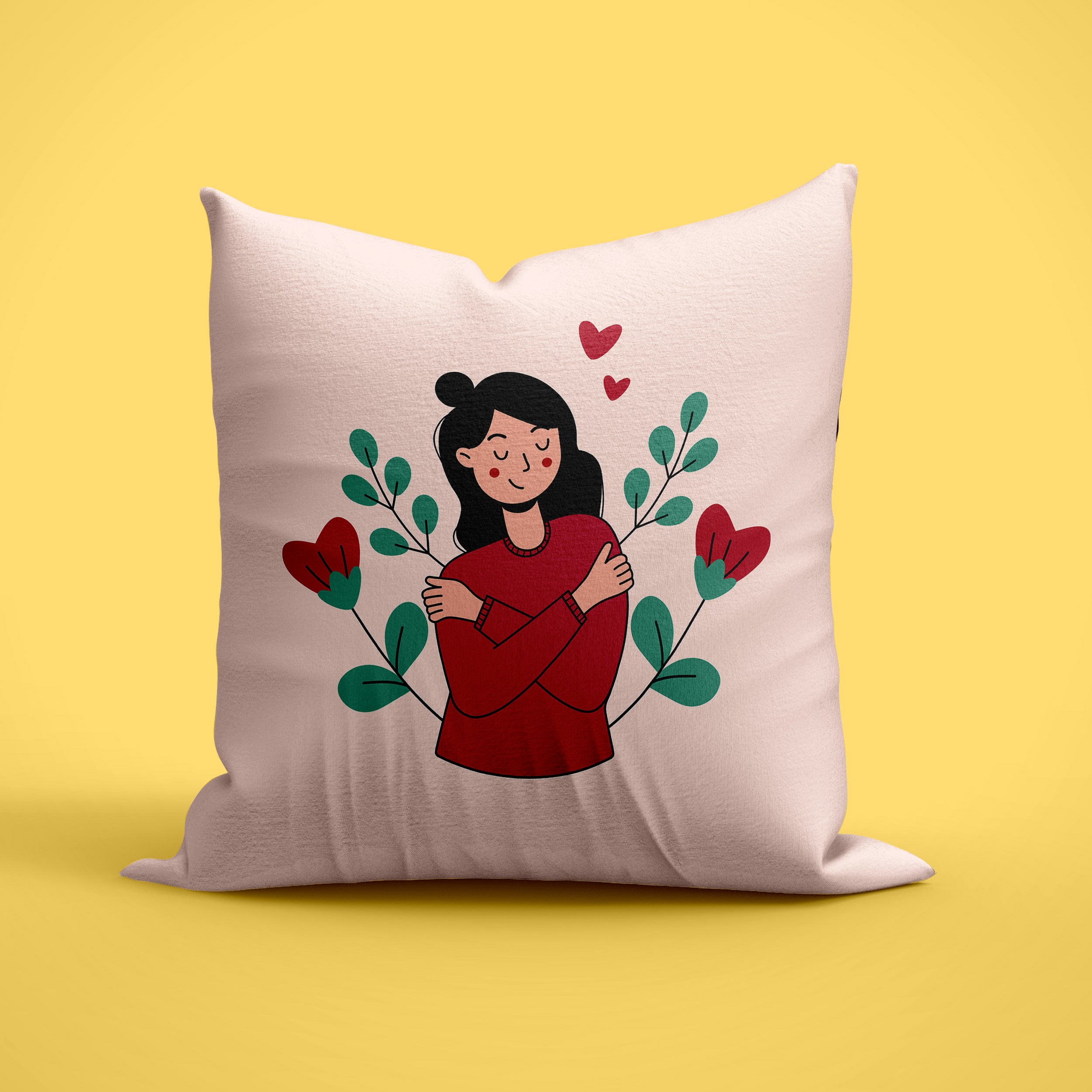 TrendzyKart Digital Print AOP Cushion Cover – Self Love