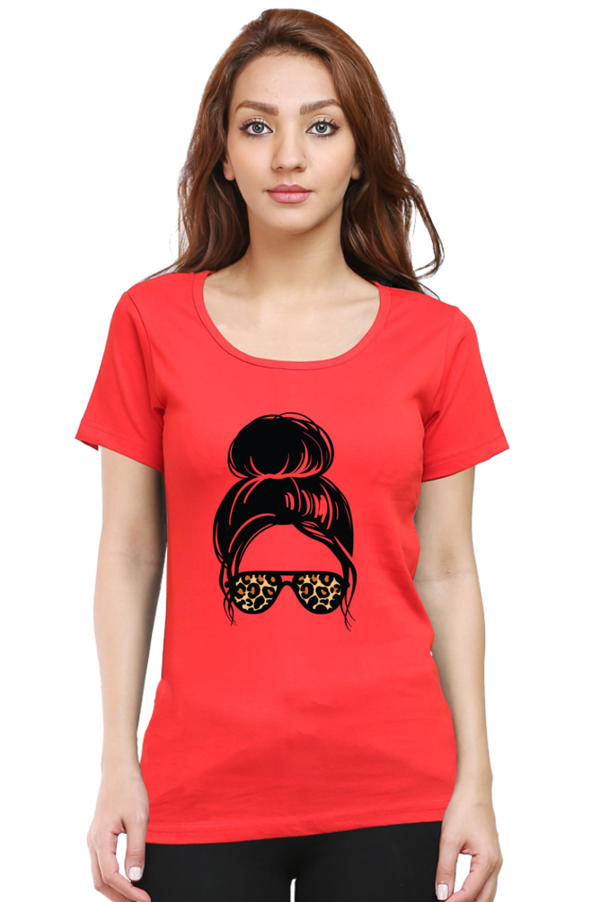 TrendzyKart Girl Face Digital Print Women Half Sleeve T-Shirt