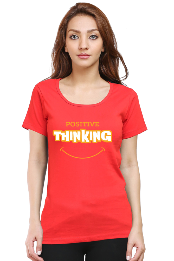 TrendzyKart Positive Thinking Digital Print Women Half Sleeve T-Shirt