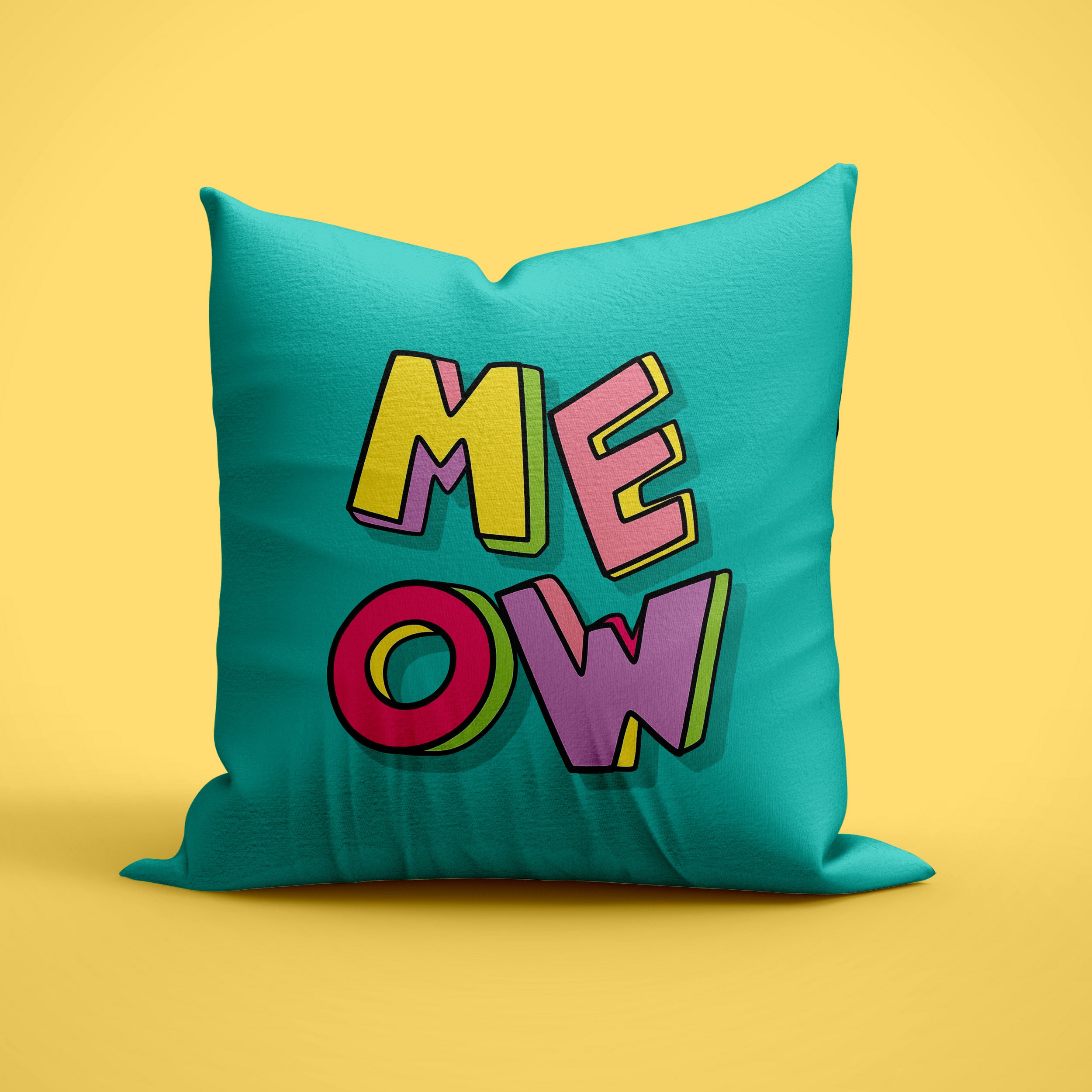 TrendzyKart Digital Print AOP Cushion Cover – Cat Meow