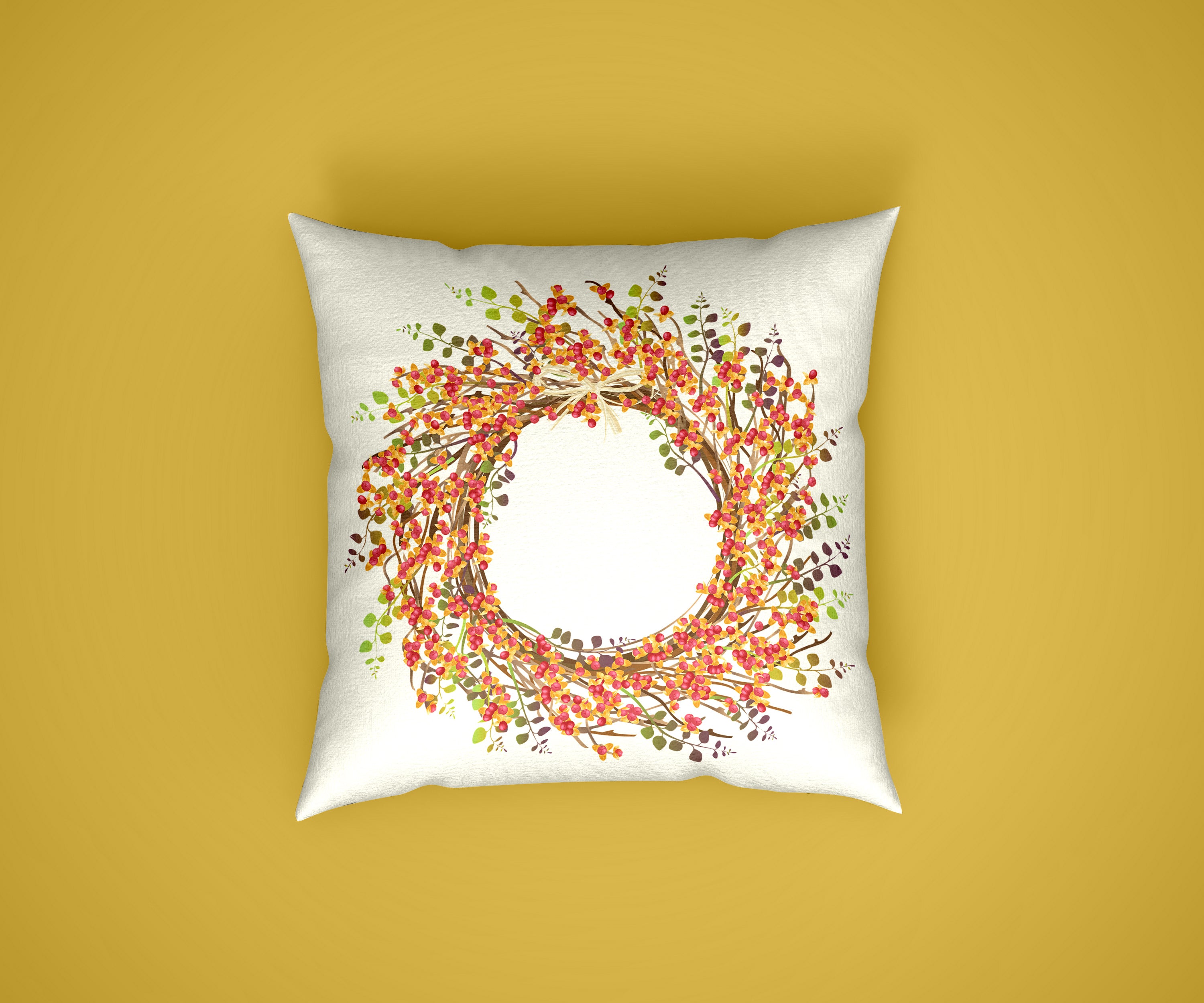 TrendzyKart Digital Print AOP Cushion Cover – Autumn Flowers