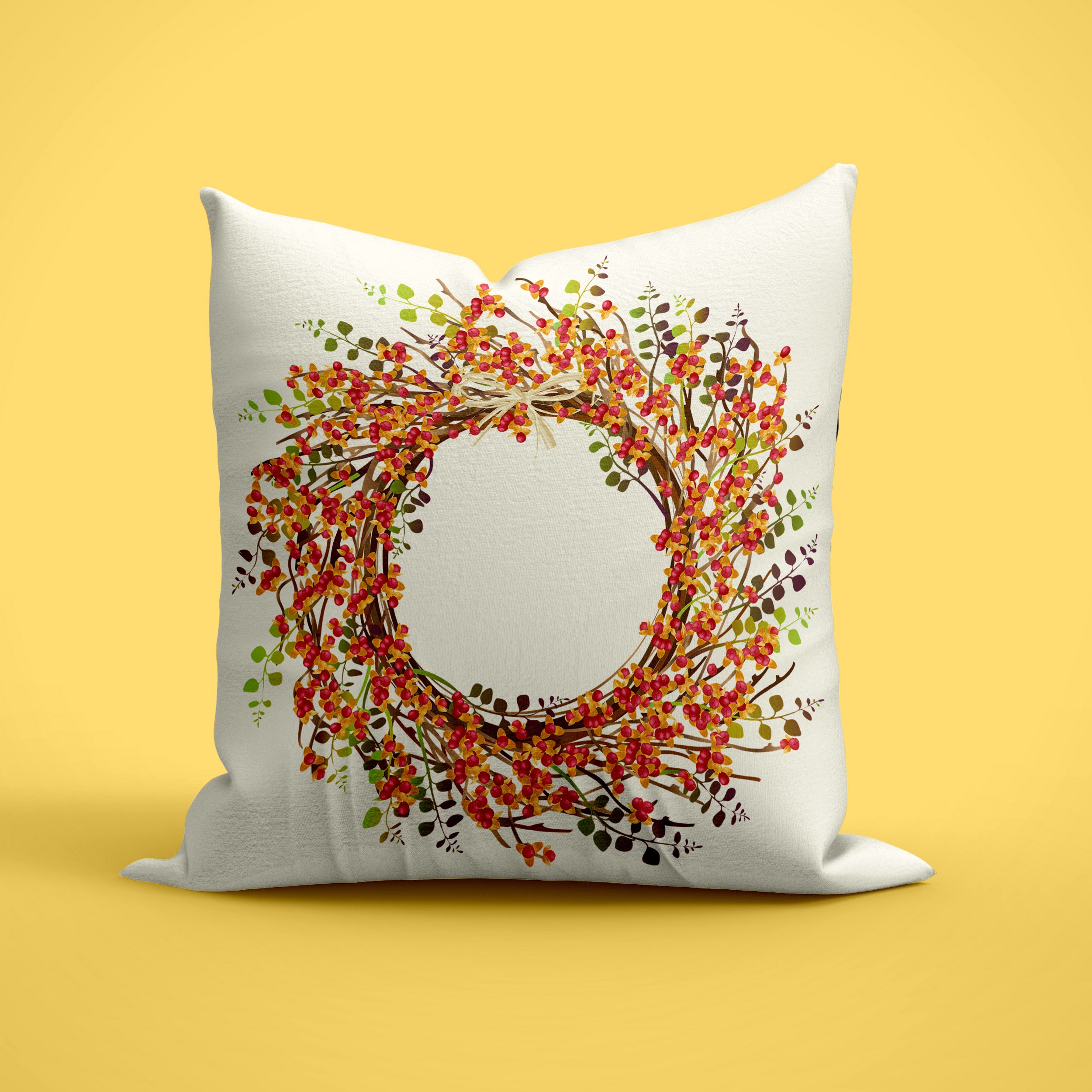 TrendzyKart Digital Print AOP Cushion Cover – Autumn Flowers