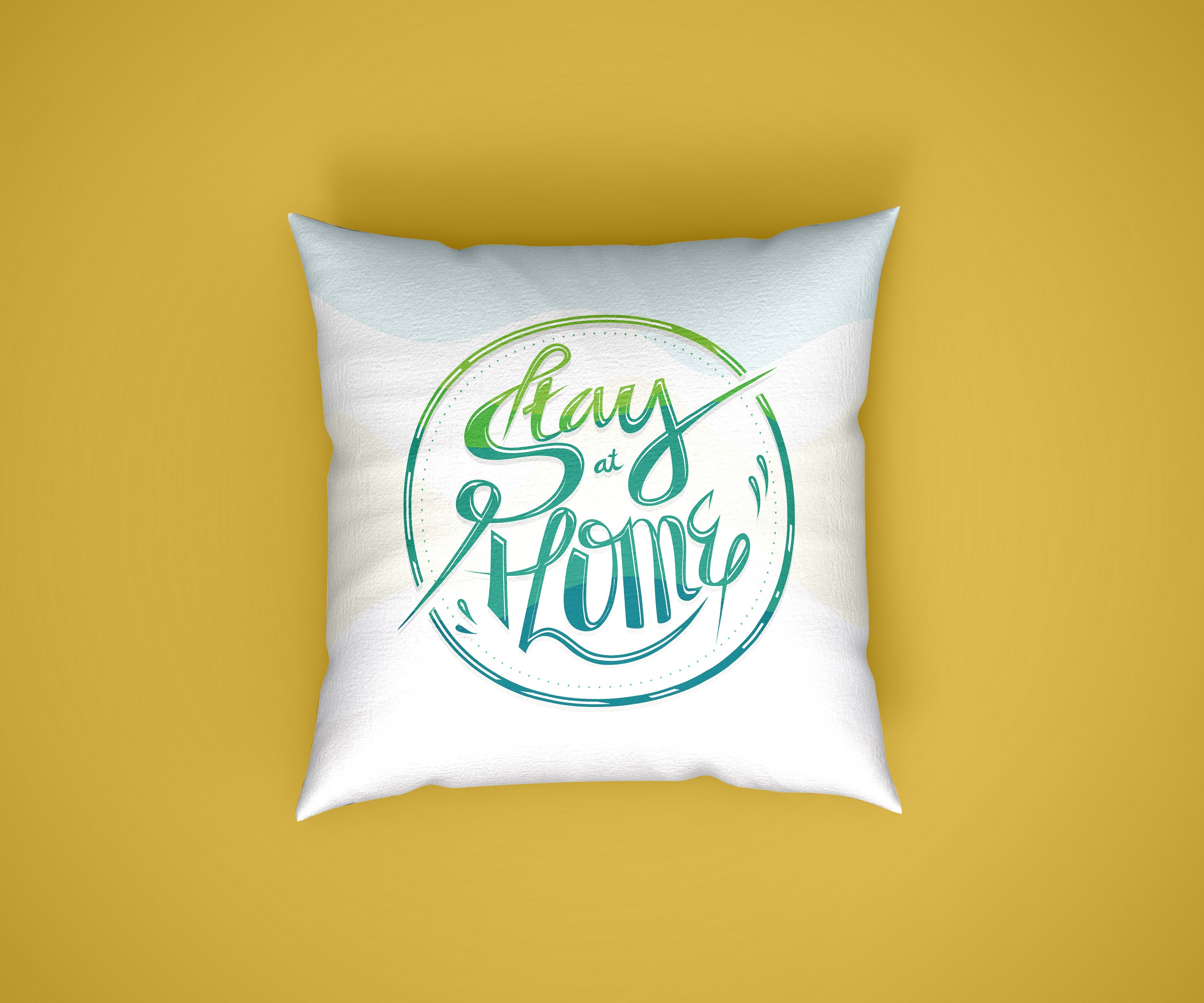 TrendzyKart Digital Print AOP Cushion Cover – Stay At Home