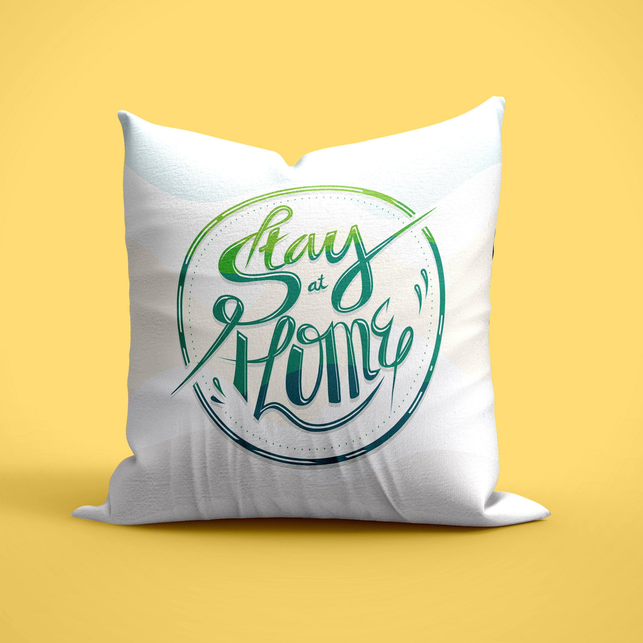 TrendzyKart Digital Print AOP Cushion Cover – Stay At Home