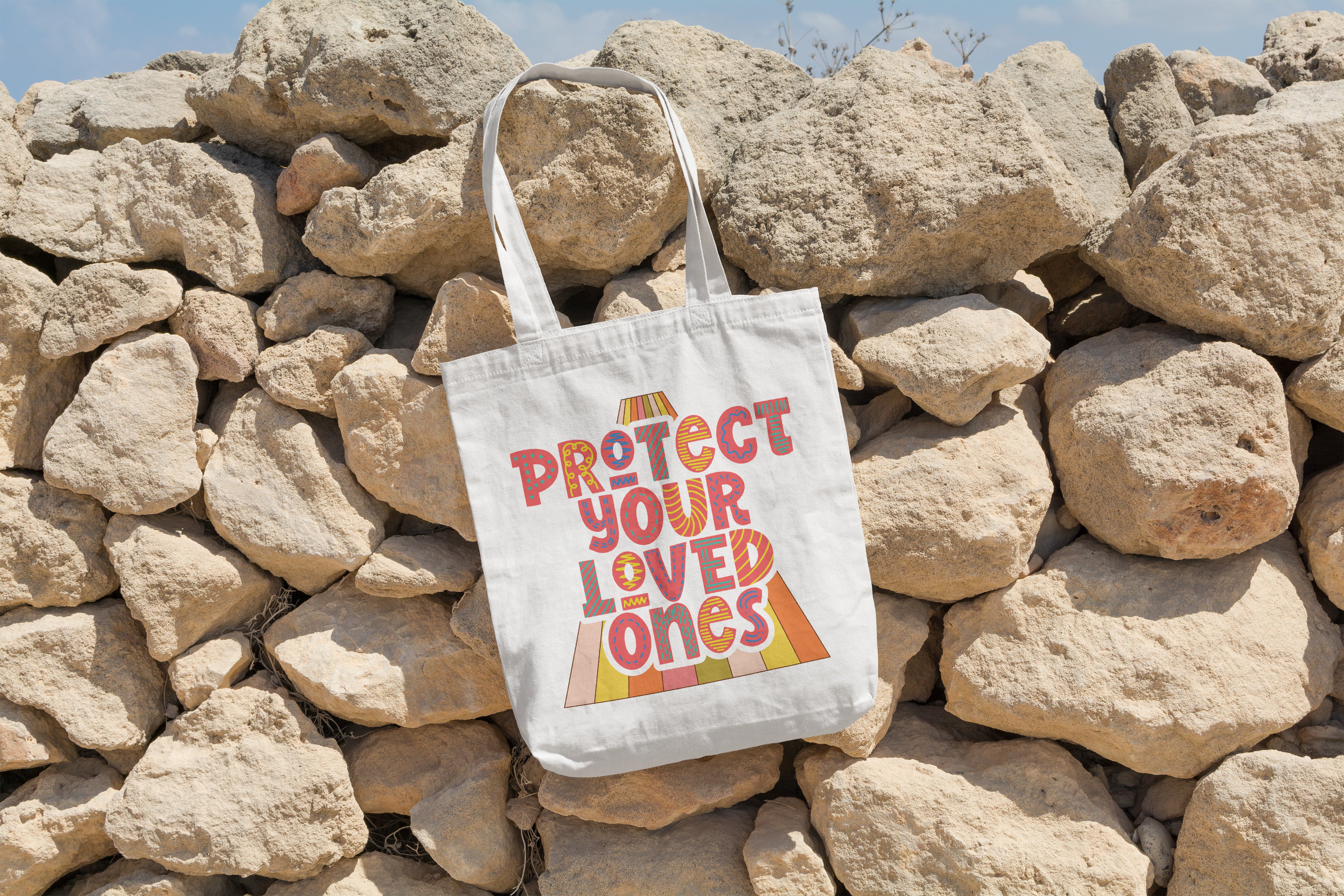 TrendzyKart Protect Your Love Once Print Unisex Zipper Tote Bag