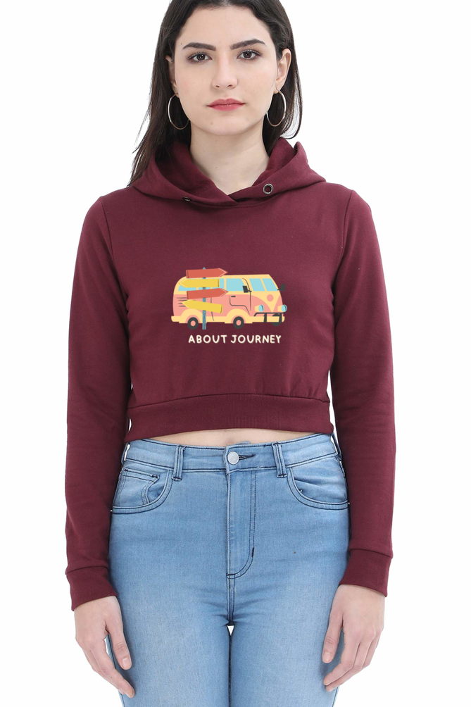 TrendzyKart About Journey Digital Print Women Crop Hoodies