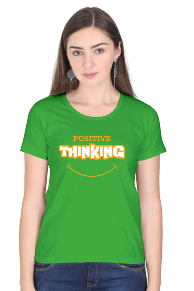 TrendzyKart Positive Thinking Digital Print Women Half Sleeve T-Shirt