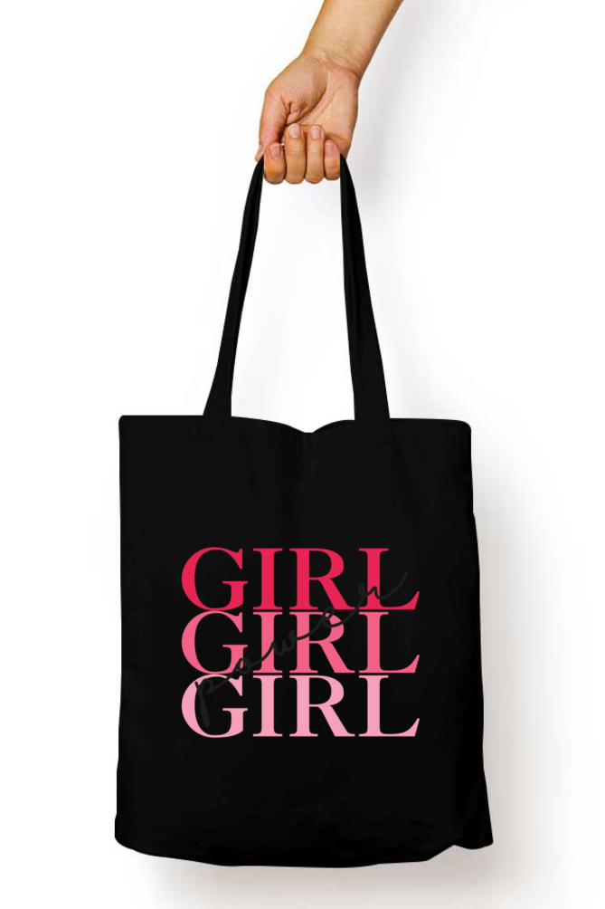 TrendzyKart Girls Power Print Unisex Zipper Tote Bag