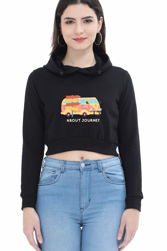 TrendzyKart About Journey Digital Print Women Crop Hoodies