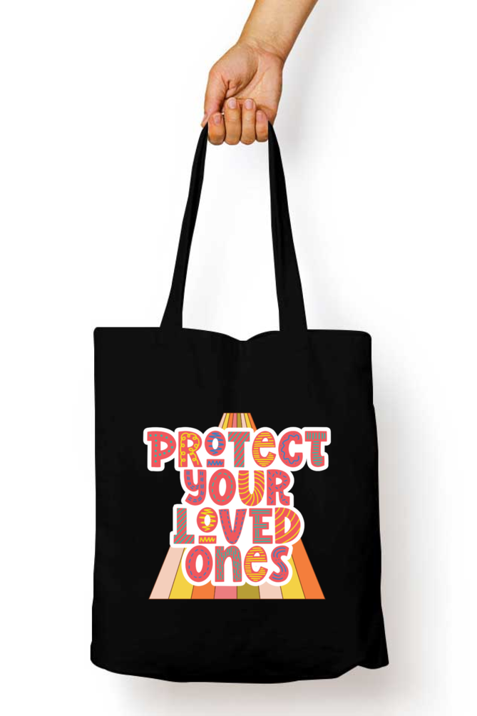 TrendzyKart Protect Your Love Once Print Unisex Zipper Tote Bag