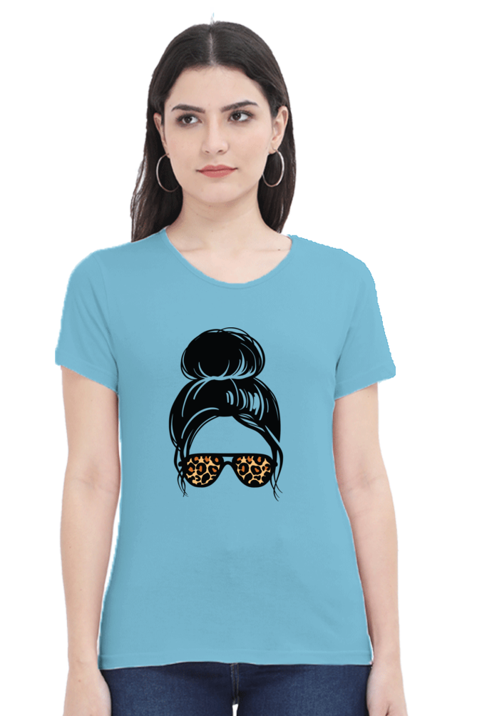 TrendzyKart Girl Face Digital Print Women Half Sleeve T-Shirt
