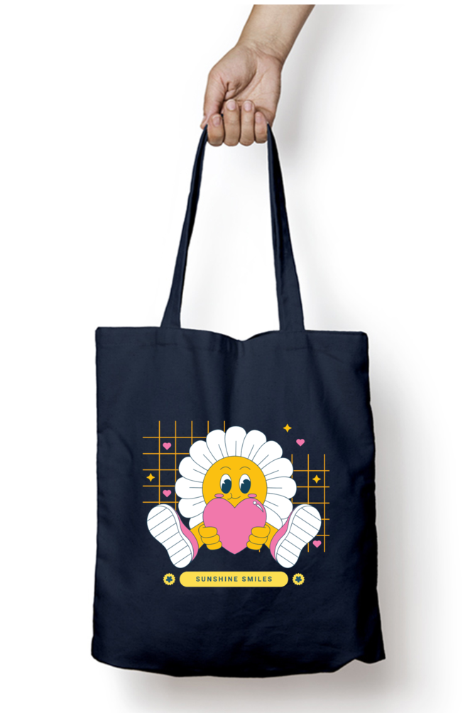 TrendzyKart Sunshine Smile Print Unisex Zipper Tote Bag
