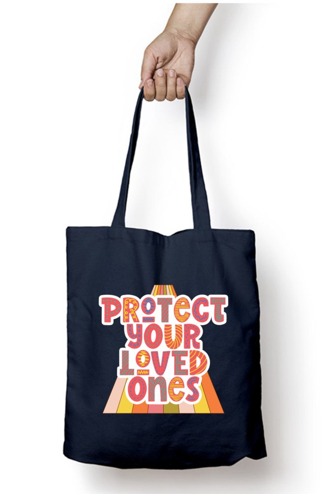 TrendzyKart Protect Your Love Once Print Unisex Zipper Tote Bag