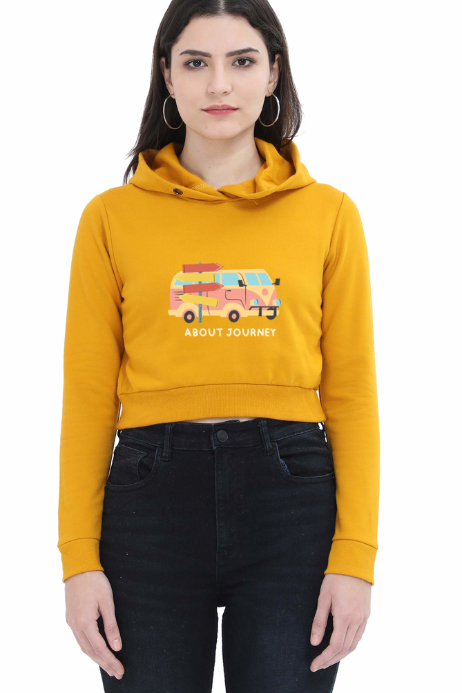 TrendzyKart About Journey Digital Print Women Crop Hoodies