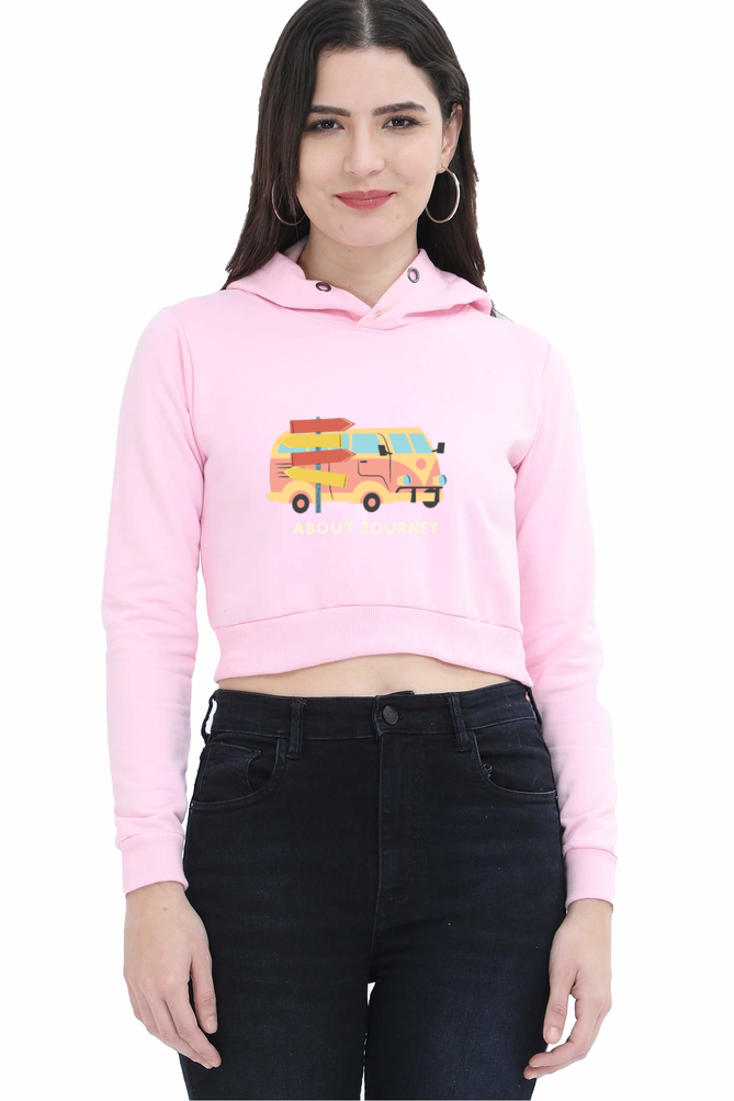 TrendzyKart About Journey Digital Print Women Crop Hoodies