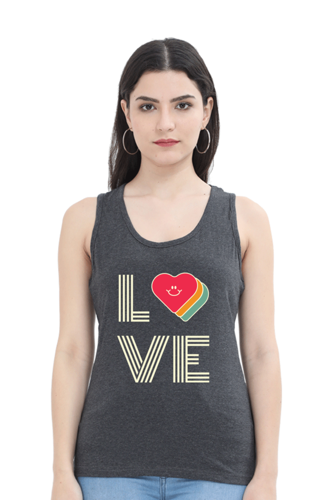 TrendzyKart Love Print Women Tank Top