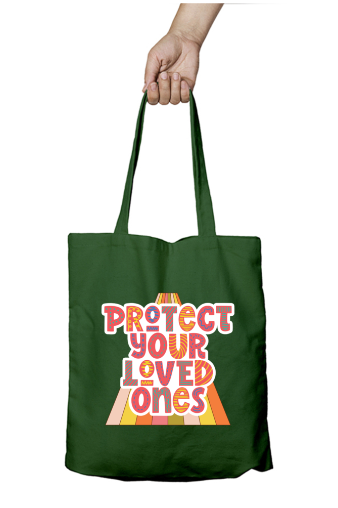 TrendzyKart Protect Your Love Once Print Unisex Zipper Tote Bag